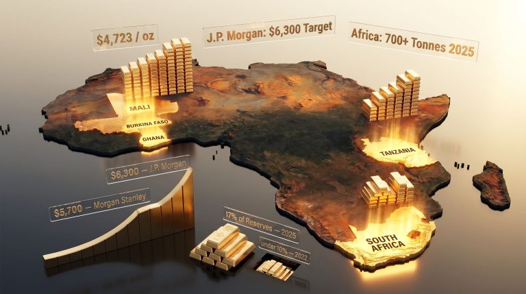 Africa gold prices and mining investment map