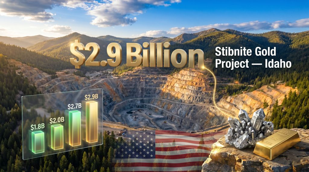 Perpetua Stibnite project loan from US Export-Import Bank infographic