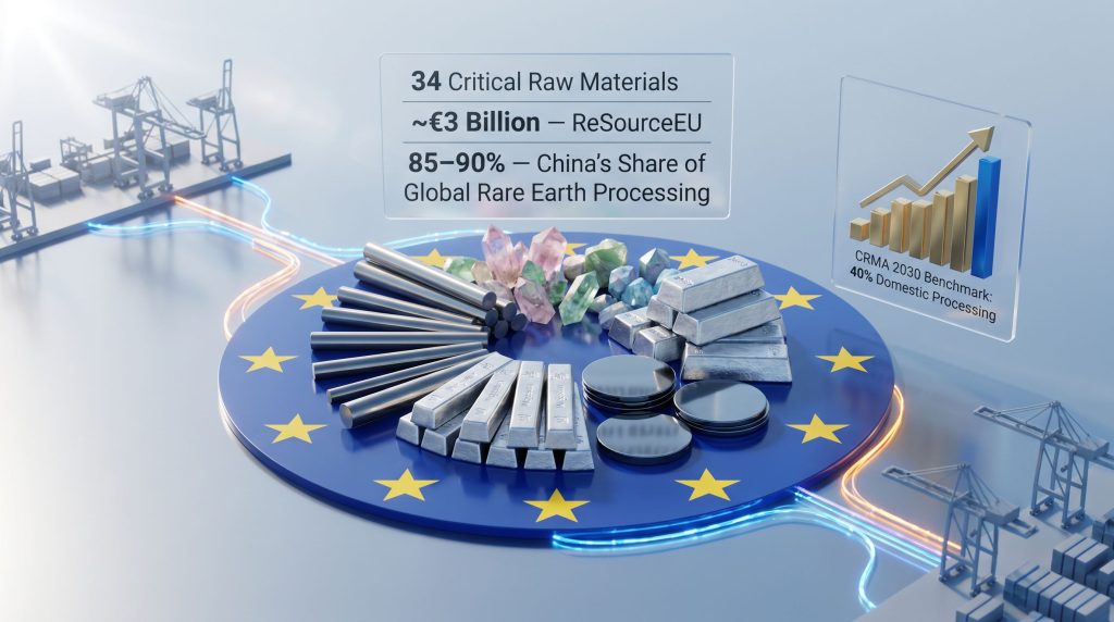 EU emergency stockpile of critical minerals infographic