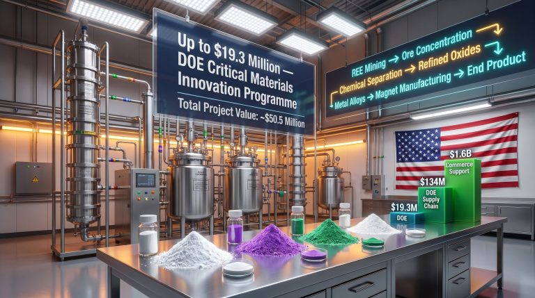 USA Rare Earth DOE funding processing facility graphic