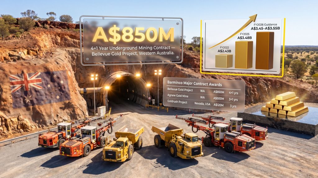 Perenti Barminco Bellevue Gold contract mining graphic