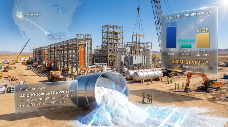 Lithium Americas Thacker Pass tariffs construction impact chart