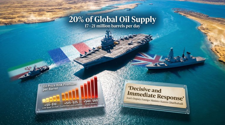 Iran response to French and British warships in Strait of Hormuz infographic