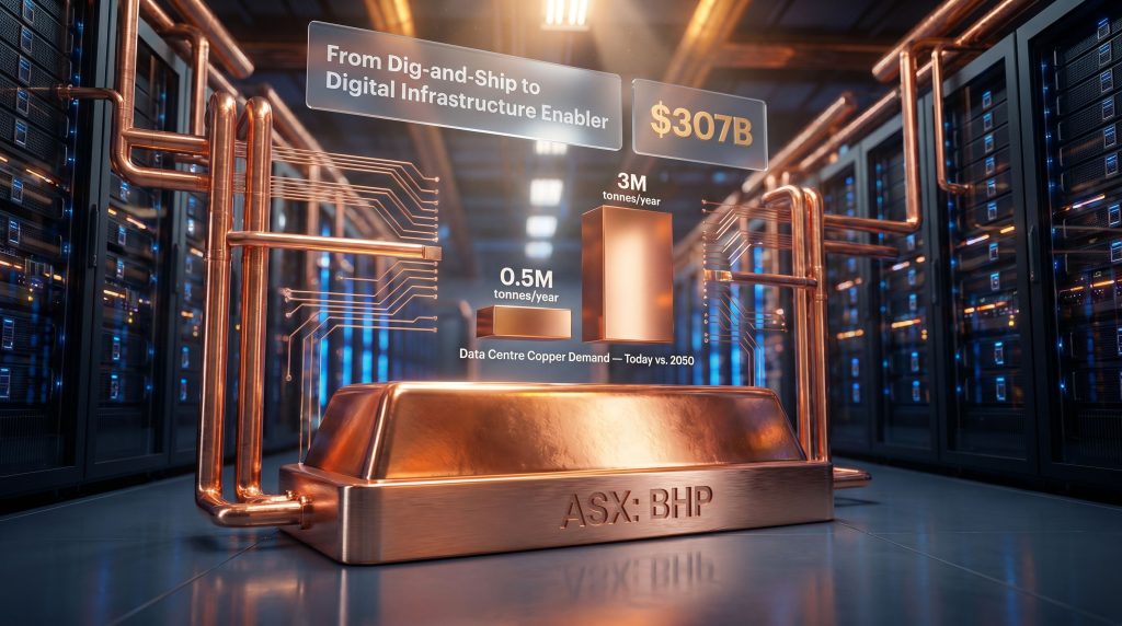 BHP AI and data centre play visualised in server room
