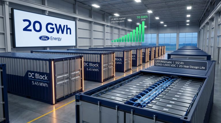 Ford Energy battery energy storage systems facility display