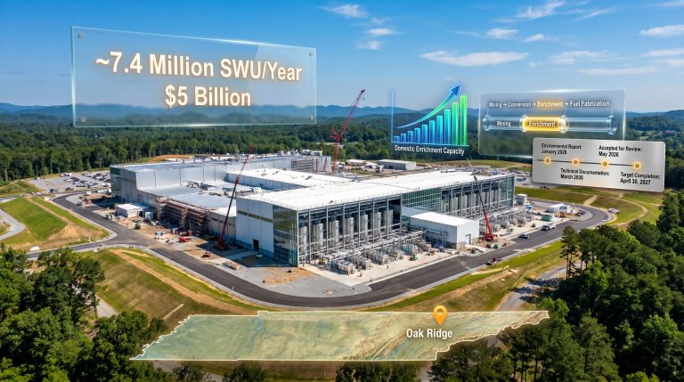 NRC accelerated review of Orano Project Ike enrichment facility infographic