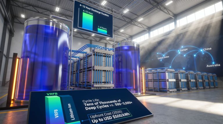 vanadium redox flow batteries in energy storage facility