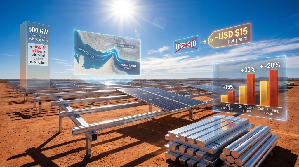 aluminium price surge hits US solar industry amid rising Gulf tensions infographic