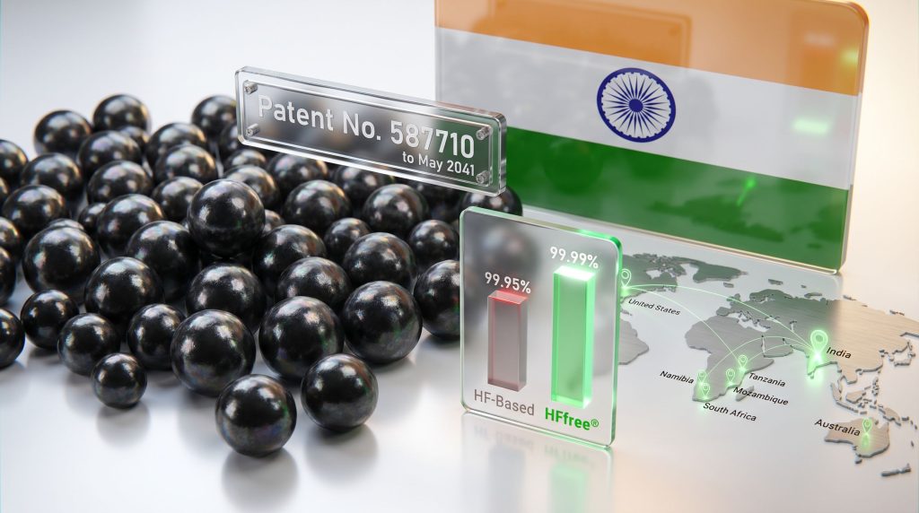 EcoGraf patent in India for HFfree graphite purification graphic