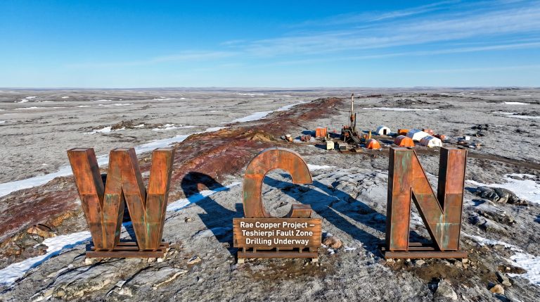 White Cliff Minerals Ltd-WCN-Rae Copper Project drilling camp landscape