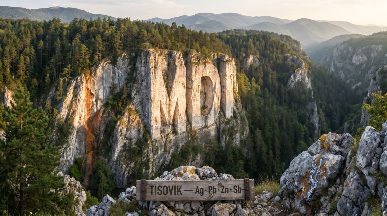 Middle Island Resources Ltd-MDI-Tisovik cliff overlook in forested mountains