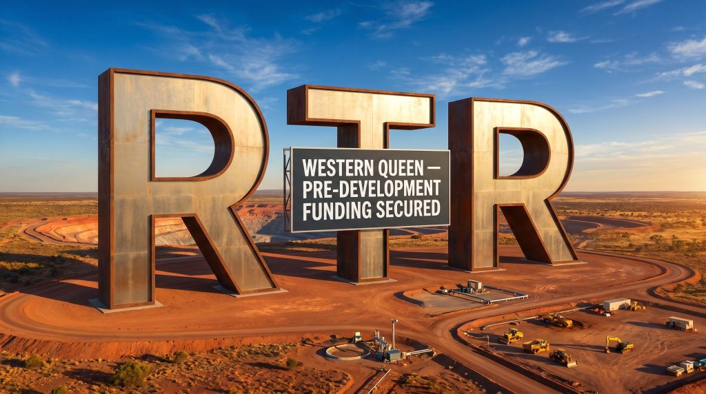 Rumble Resources Ltd-RTR-Western Queen pre-development funding secured sign