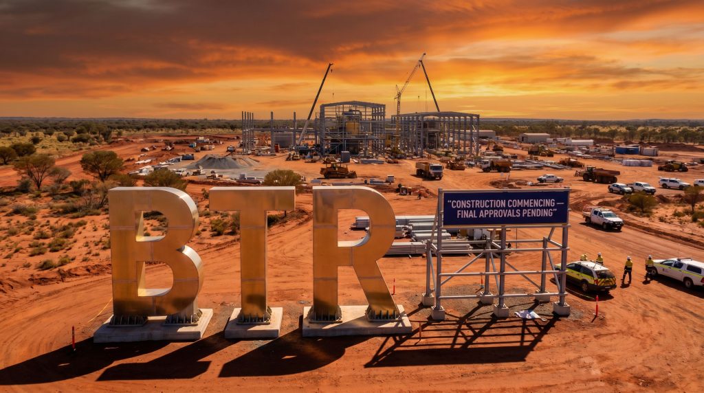 Brightstar Resources Ltd-BTR-BTR construction site at sunset