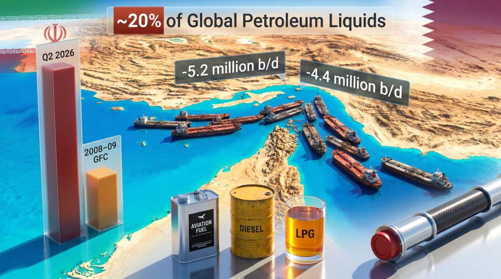 Strait of Hormuz refined fuel demand decline infographic