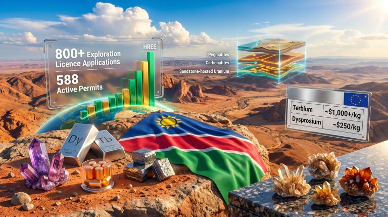 Namibia critical minerals and rare earths growth infographic