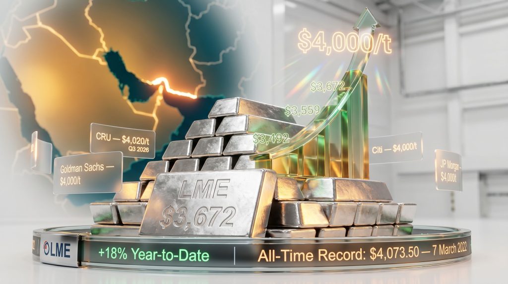 Middle East conflict aluminium prices above $4000 a tonne surge