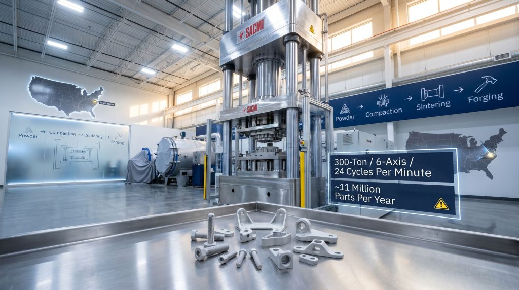 IperionX SACMI press commissioning manufacturing facility interior