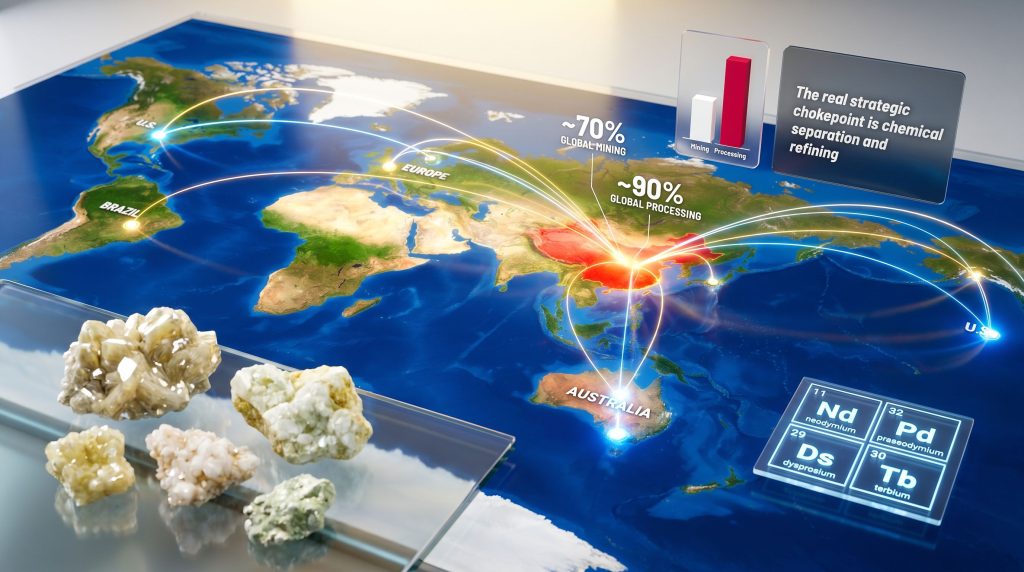 rare earth processing outside China supply map