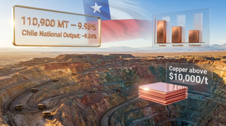 Codelco copper output down 10% in March chart