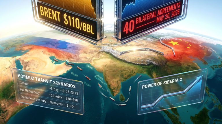 Hormuz disruption and Sino-Russian energy deal map visualization