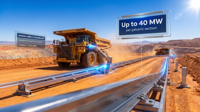 Komatsu and ABB dynamic energy transfer system for mining trucks demonstration