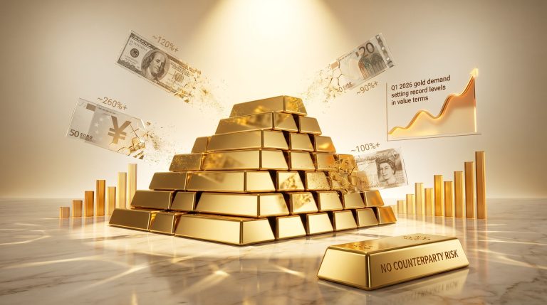 gold rising as fiat currencies are debased