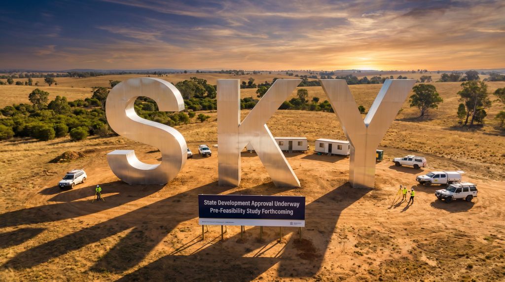 SKY Metals Ltd-SKY-SKY sign in rural landscape