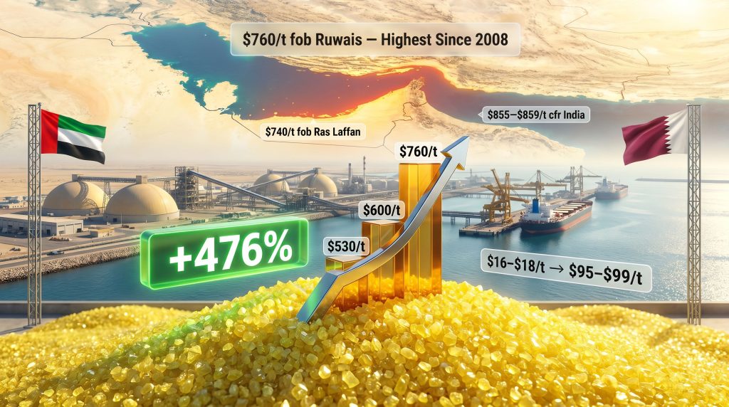 Adnoc raises May sulphur price by $160/t chart