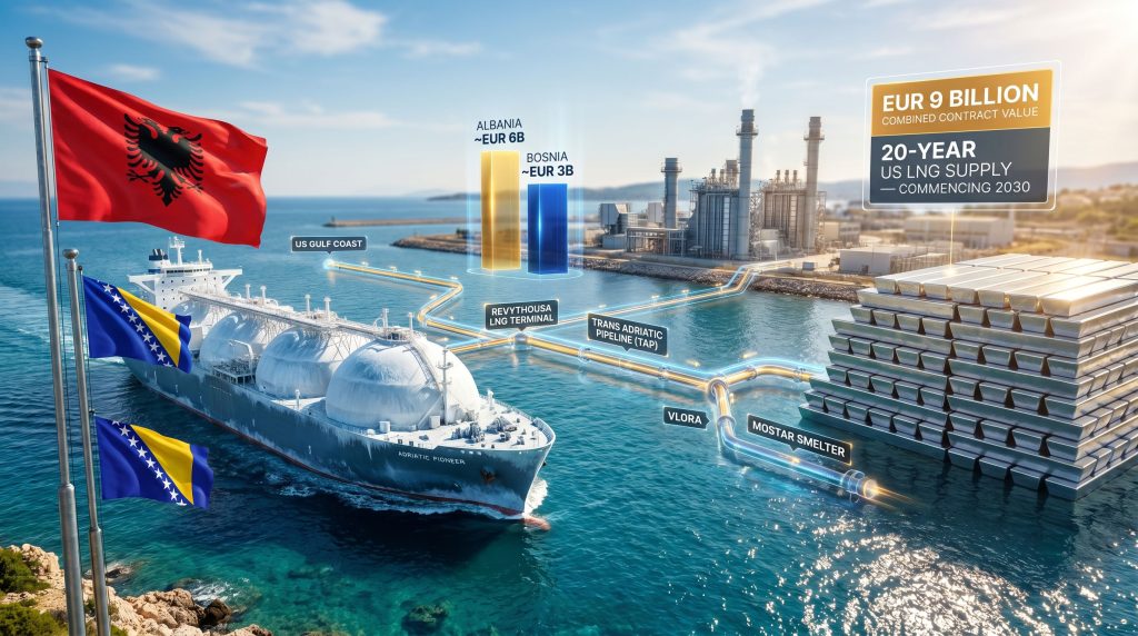 Albania and Bosnian aluminium producer US LNG supply deals infographic
