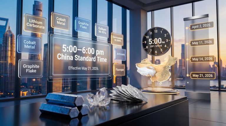 Fastmarkets China technology and energy metal prices publication times schedule