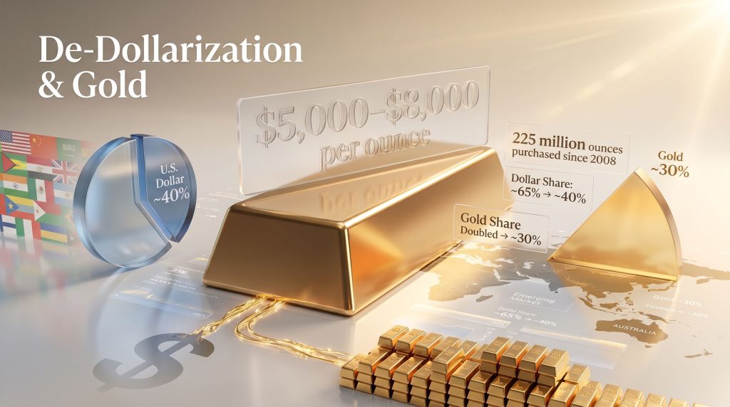 de-dollarization and gold prices infographic visualization