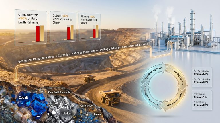 critical mineral supply chains from mine to refinery infographic
