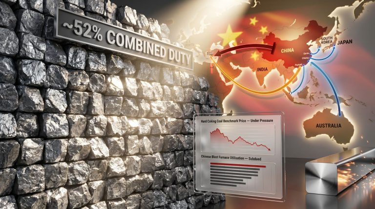 China steel dumping and met coal miners impact map