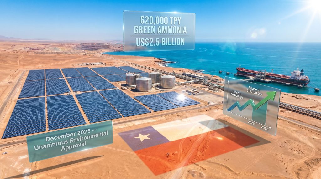 Volta ammonia project offtake in Chile infographic