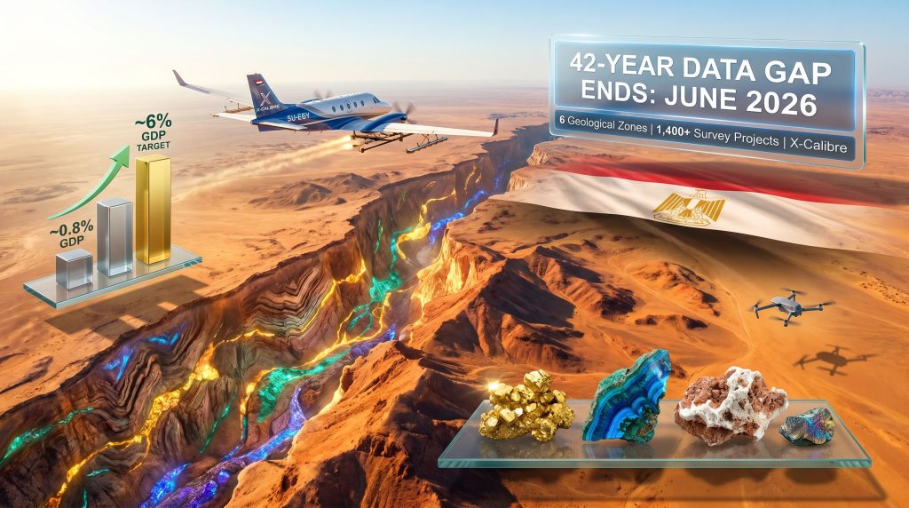 Egypt aerial mining survey over desert minerals