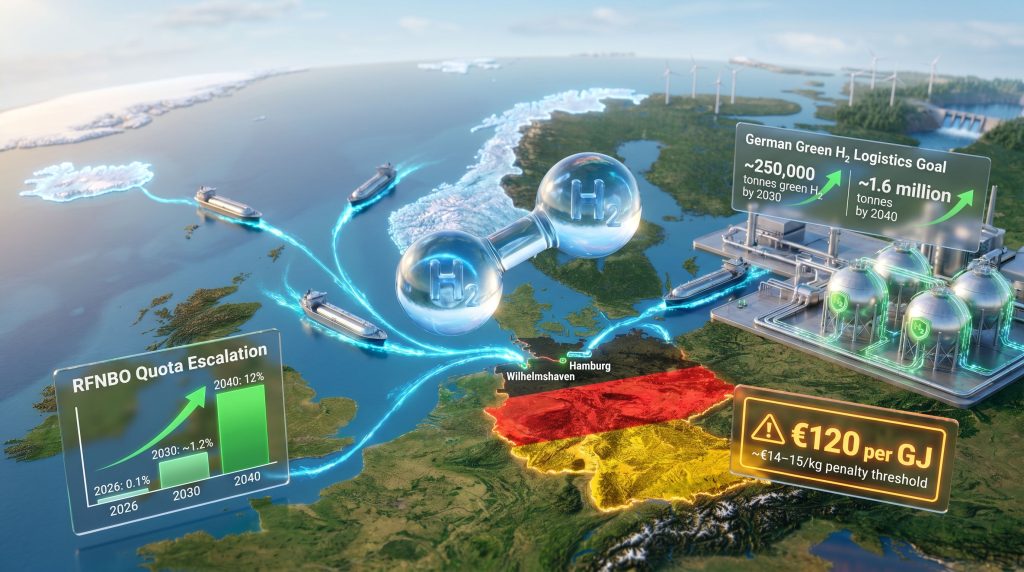 Germany hydrogen transport mandate logistics map