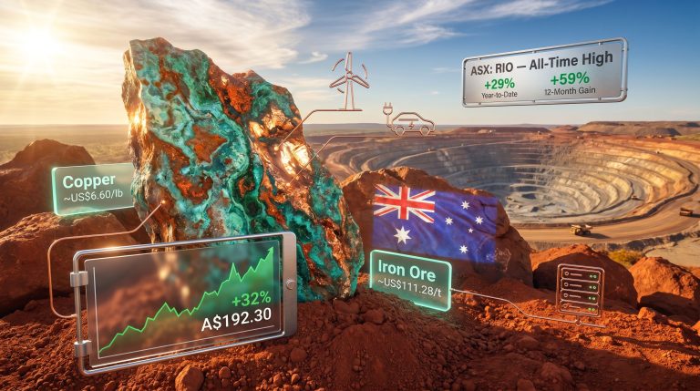 Rio Tinto shares all-time high mining graphic