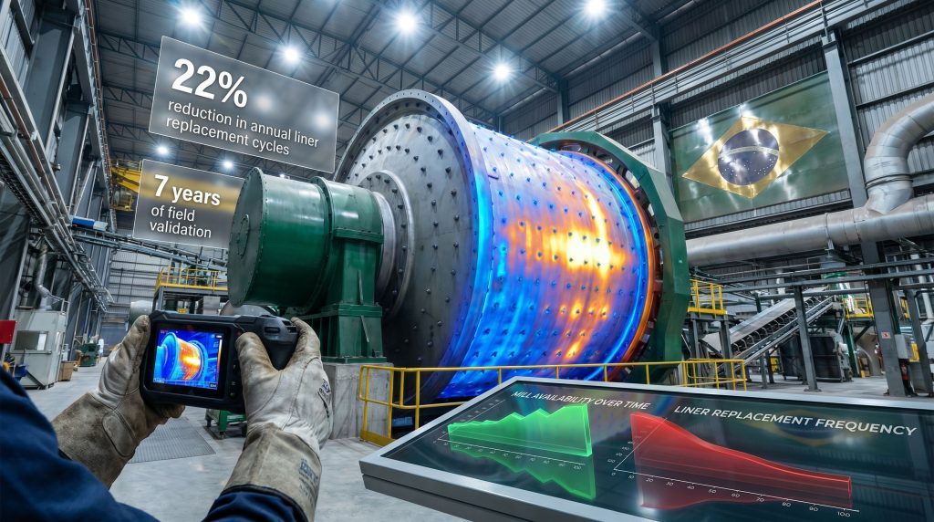 Anglo American patent for monitoring Vertimill liner wear at Minas-Rio thermal mill inspection system