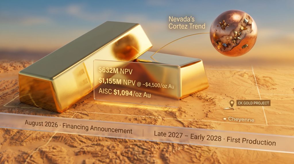 US Gold Corp CK Gold Project financing and Keystone spin-out graphic