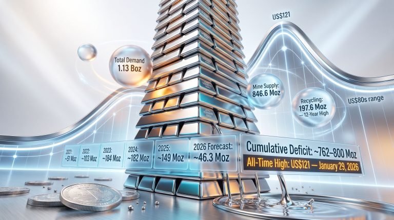 silver market liquidity squeeze and deficit trends infographic