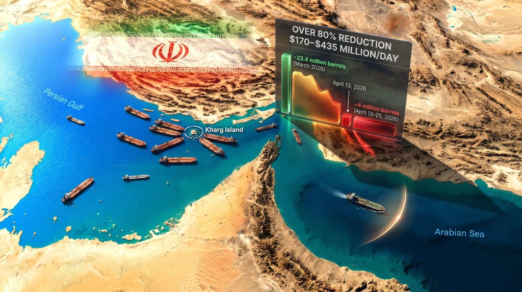 Iran oil exports blockade in the Strait of Hormuz map