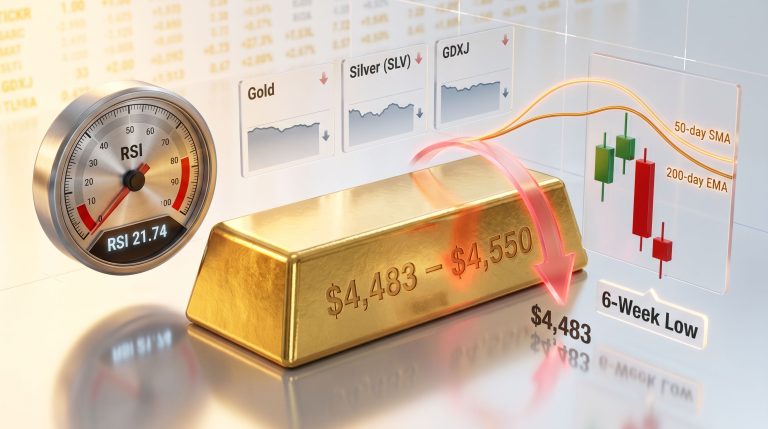 gold price bearish signal with falling charts