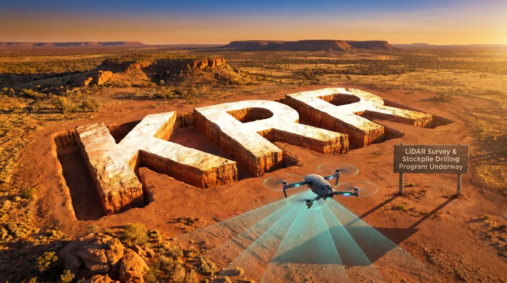 King River Resources Ltd-KRR-LiDAR Survey and stockpile drilling scene