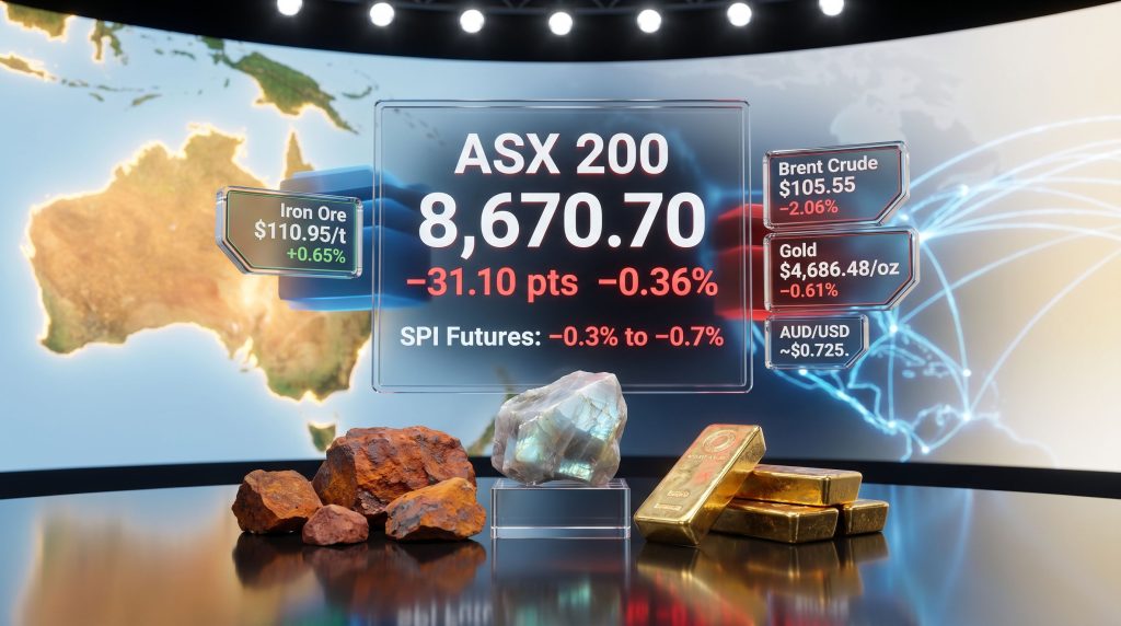ASX 200 market open lower commodities update