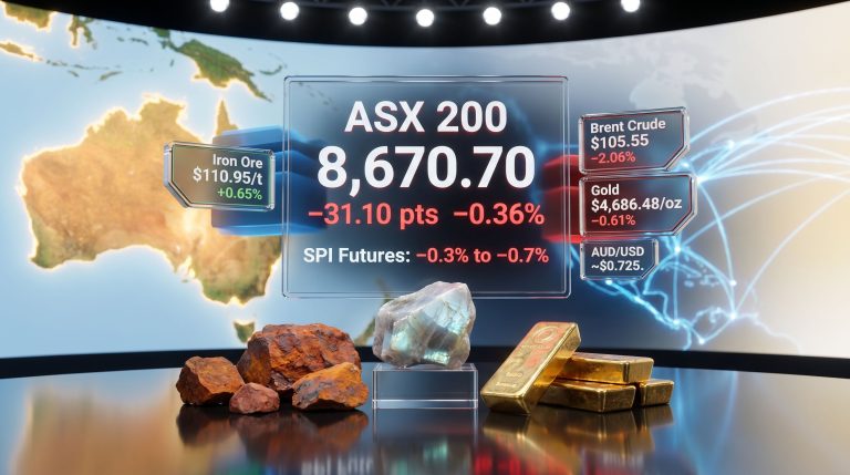 ASX 200 market open lower commodities update