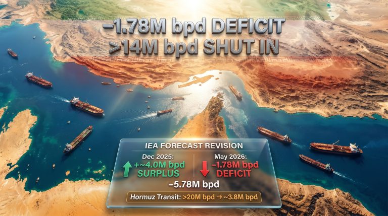 IEA Iran war oil supply deficit map