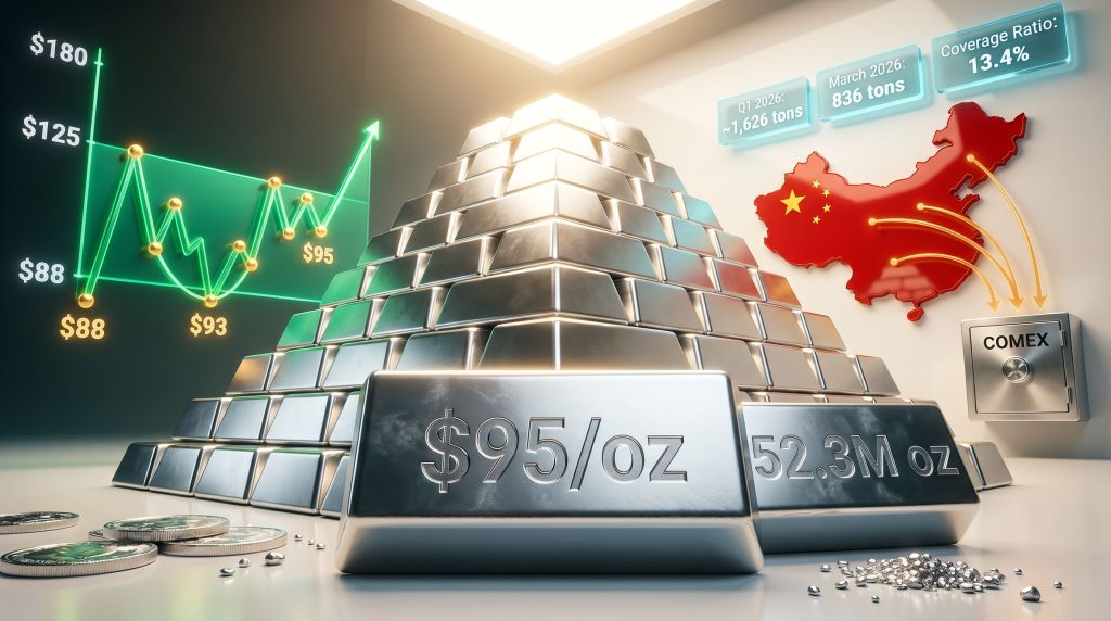 China silver imports and COMEX silver squeeze infographic