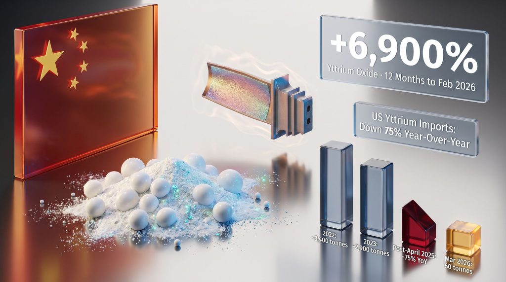 China yttrium oxide exports to the US statistics infographic
