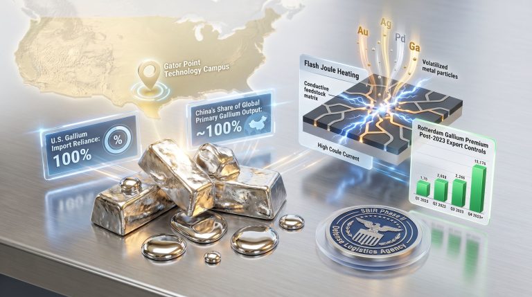 Metallium gallium recovery Pentagon Phase II contract infographic