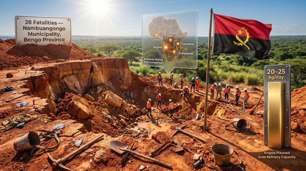 Angola gold mine collapse in Bengo province site